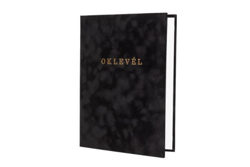 Oklevéltartó, A4, exkluzív, aranyozva, fekete