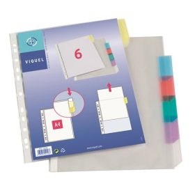   Genotherm, lefűzhető, jelölőfüles, A4, 90 mikron, víztiszta, 6 részes, VIQUEL