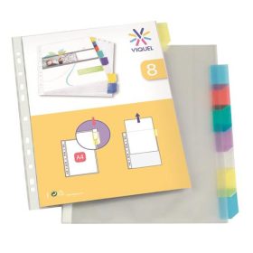   Genotherm, lefűzhető, jelölőfüles, A4, 90 mikron, víztiszta, 8 részes, VIQUEL