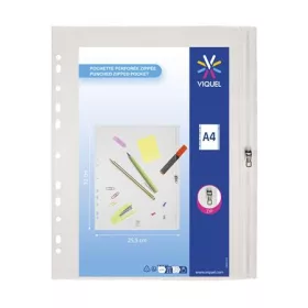   Irattartó tasak, A4, PP, zipzáras, VIQUEL "Pockets", áttetsző