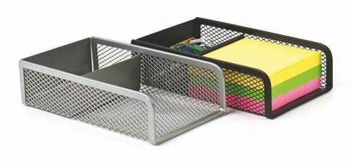 Kockatömbtartó és gemkapocstartó, fémhálós, VICTORIA, fekete