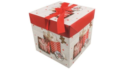 Karácsonyi ajándék doboz 10,5 x 10,5 x 10,5 cm