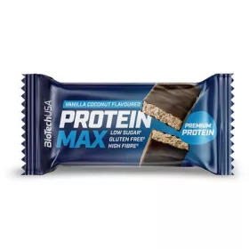   Fehérjeszelet, gluténmentes, 45g, BIOTECH USA "Protein Max", kókusz-vanília