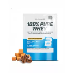   Tejsavó fehérjepor, 28g, BIOTECH USA "100% Pure Whey", karamell-cappuccino