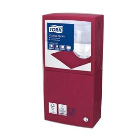   Szalvéta, 1/4 hajtogatott, 2 rétegű, 23,8x24 cm, Advanced, TORK "Cocktail", bordó