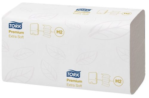 Kéztörlő, Interfold hajtás, H2 rendszer, 2 rétegű, 100 lap, Premium, TORK "Xpress® Multifold", fehér