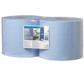   Törlőpapír, tekercses, 26,2 cm átmérő, W2 rendszer, 2 rétegű, TORK "Nagy teljesítményű", kék
