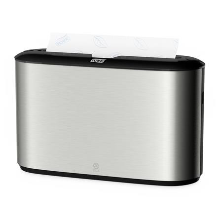 Kéztörlő adagoló, pultra tehető, H2 rendszer, Image Line, TORK "Xpress® Multifold", rozsdamentes