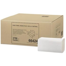   Kéztörlő, Z hajtás, 2 rétegű, 250 lap, H3 rendszer, Universal, TORK "Singlefold", natúr