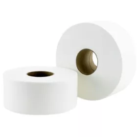   Toalettpapír, 2 rétegű, nagytekercses, 10 méter, 19 cm átmérő, hófehér