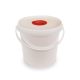 Vödör szöszmentes törlőkendő adagolásához, visszazárható fedéllel, 6,5 l, fehér