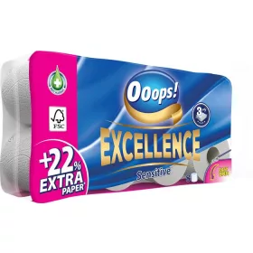   Toalettpapír, 3 rétegű, 8 tekercses, OOOPS "Excellence"