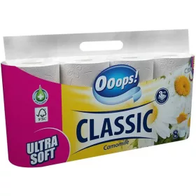   Toalettpapír, 3 rétegű, 8 tekercses, OOOPS "Classic", kamilla