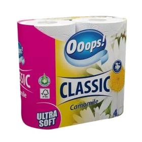   Toalettpapír, 3 rétegű, 4 tekercses, OOOPS "Classic", kamilla