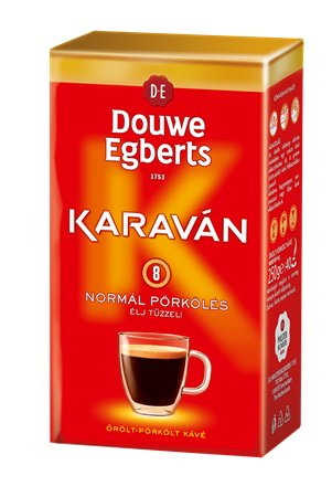 Kávé, pörkölt ,őrölt, vákuumos csomagolásban, 225 g, DOUWE EGBERTS "Karaván" normál pörkölés