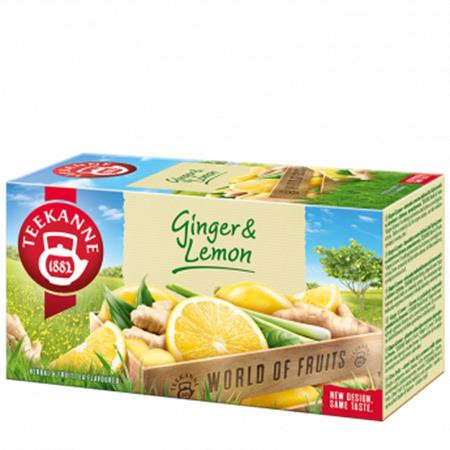 Gyümölcstea, 20x1,75 g, TEEKANNE "World of Fruits", gyömbér-citrom