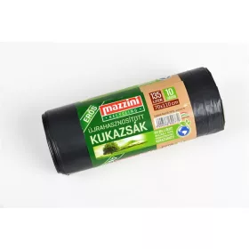   Szemeteszsák, újrahasznosított, erős, 135 l, 10 db,70x110 cm, MAZZINI