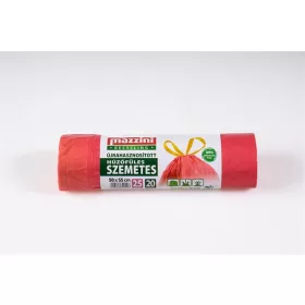   Szemeteszsák, újrahasznosított, húzófüles, 25 l, 20 db, 50x55 cm, MAZZINI