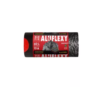   Szemeteszsák, zárószalagos, 60 l, 10 db, ALUFIX "Aluflexy"