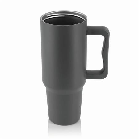 Termoszbögre, 1,2 l,  szívószállal, füllel, szürke