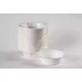   Műanyag gulyás tányér, tetőzhető, 750 ml, 50 db, fehér
