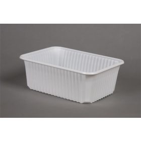   Ételtároló doboz, műanyag, szögletes, mikrózható, 1000 ml, 50 db, "Varia", fehér