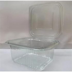   Ételtároló doboz, egybefedeles, műanyag, szögletes, 250 ml, 100 db, "Party", víztiszta