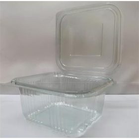   Ételtároló doboz, egybefedeles, műanyag, szögletes, 500 ml, 100 db, "Party", víztiszta