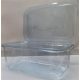 Ételtároló doboz, egybefedeles, újrahasznosított műanyag, szögletes, 1000 ml, 100 db, "Party", víztiszta