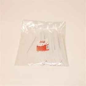   Kés, műanyag, többször használatos, 17 cm, 20 db "Prima", fehér