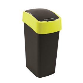   Billenős szemetes, 45 liter, CURVER "Pacific flip bin", fekete/sárga