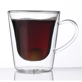   Kávés-teás bögre, duplafalú üveg, 29,5cl, 2db-os szett, "Thermo"