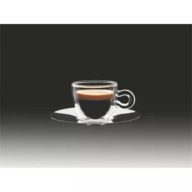   Espresszos csésze rozsdamentes aljjal, duplafalú, 6,5cl, 2db-os szett, "Thermo"