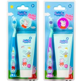   Fogkrém és fogkefe szett, gyerekeknek, 3+, "Peppa Pig", vegyes színek
