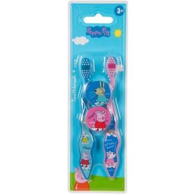   Fogkefe, gyerekeknek, puha, 2 db, kupakkal, 3+, "Peppa Pig"