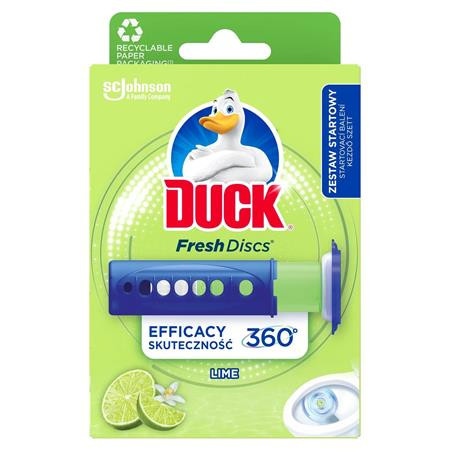 WC tisztító korong adagolóval, 36 ml, DUCK "Fresh Discs", lime