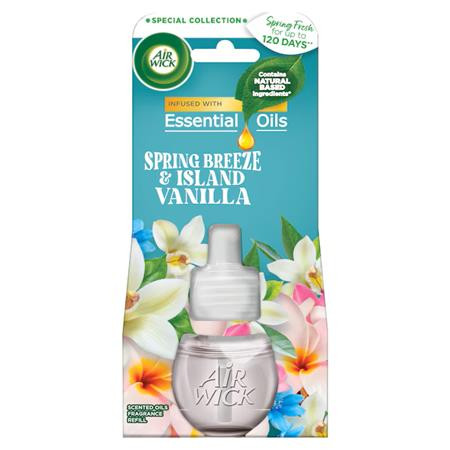 Illatosító készülék utántöltő, elektromos, 19 ml, AIR WICK "Life scents", tavaszi szellő és vanília