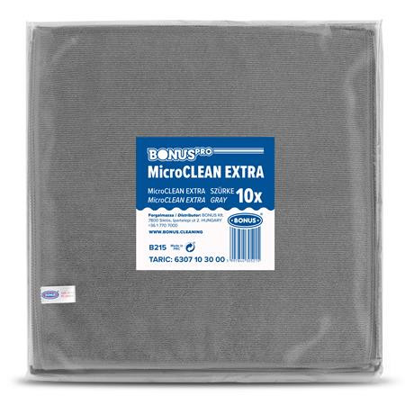 Törlőkendő, univerzális, 10 db, 40x40 cm, BONUS "MicroCLEAN Extra", szürke
