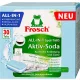 Mosogatógép tabletta, 30 db, FROSCH "All-in-1", aktív szóda