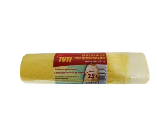 Szemeteszsák, zárószalagos, 25 l, 20 db, "Tuti"