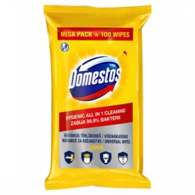  Nedves törlőkendő, 100 db, DOMESTOS "XXL citrus"