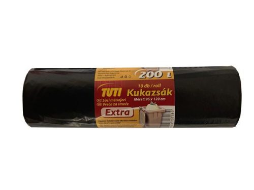 Szemeteszsák, extra erős, 200 l, 10 db, "Tuti Extra"