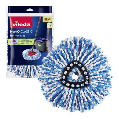 Forgó felmosó utántöltő, pedálos, VILEDA "H2PrO", kék-fehér