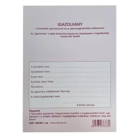 TB Igazolvány KPE 160/A/ÚJ/2022