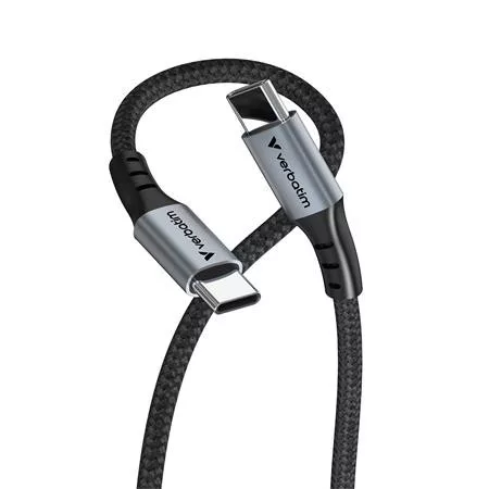 USB kábel, USB-C - USB-C, 1,2 m, 100W, VERBATIM, fekete
