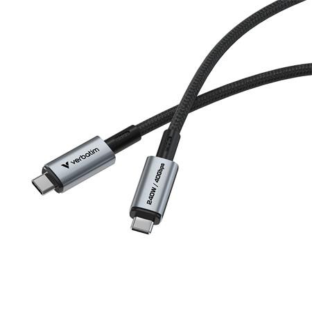 USB kábel, USB-C - USB-C, 1,2 m, 240W, VERBATIM, fekete