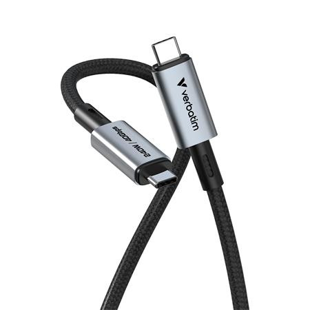 USB kábel, USB-C - USB-C, 1,2 m, 240W, VERBATIM, fekete