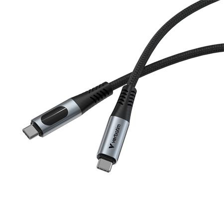 USB kábel, USB-C - USB-C, 1,2 m, 100W, teljesítménykijelzővel, VERBATIM