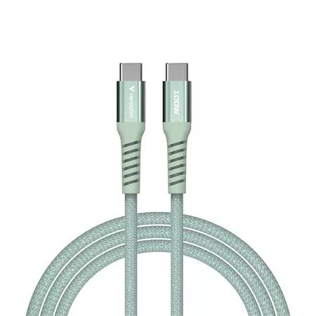 USB kábel, USB-C - USB-C, 1,2 m, 100W, mágneses, VERBATIM, zöld