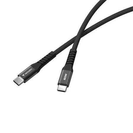 USB kábel, USB-C - USB-C, 1,2 m, 60W, mágneses, VERBATIM, fekete